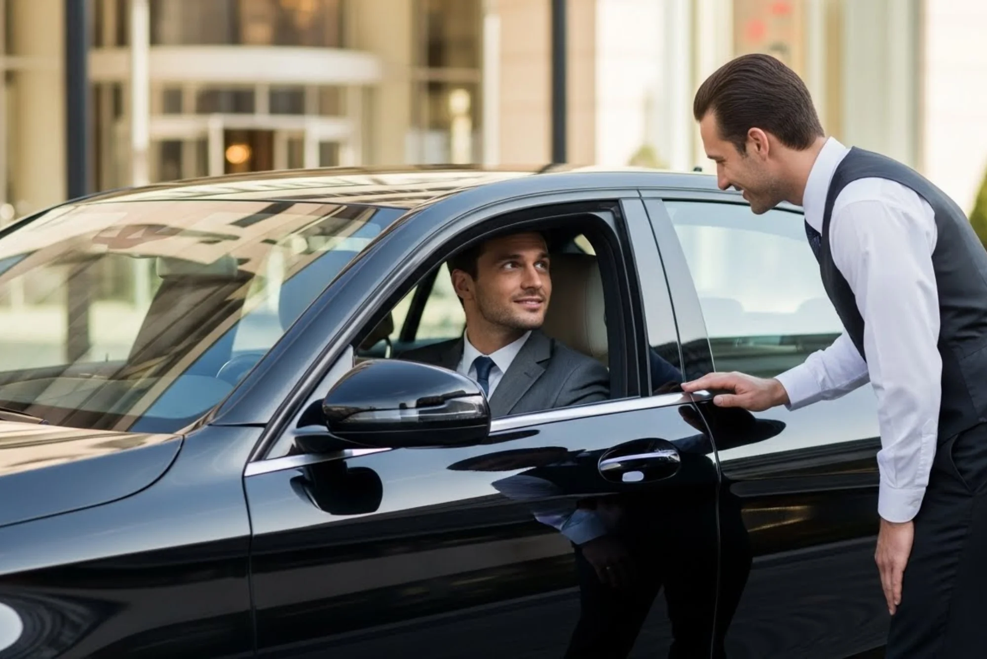Valet approaching guest's car